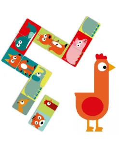 Djeco Giochi Didattici-Domino Animo-Puzzle 28 Carte -
