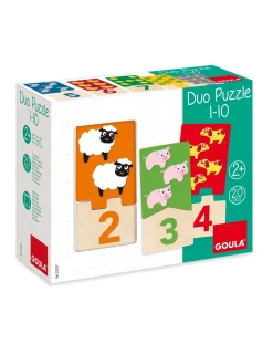 Goula Puzzle Per Bambini-Duo Puzzle 1-10 -