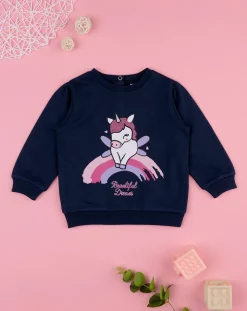 Prenatal Maglioni E Cardigan-Felpa Bimba Blu "Unicorno”