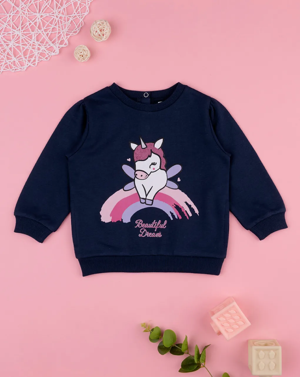 Prenatal Maglioni E Cardigan-Felpa Bimba Blu "Unicorno”