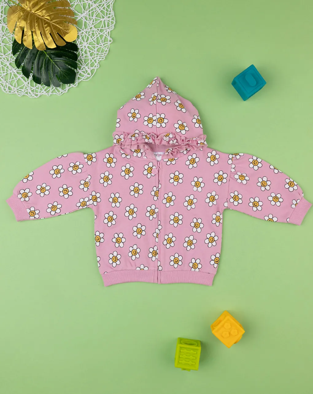 Prenatal Maglioni E Cardigan-Felpa Bimba Con Cappuccio Margherite