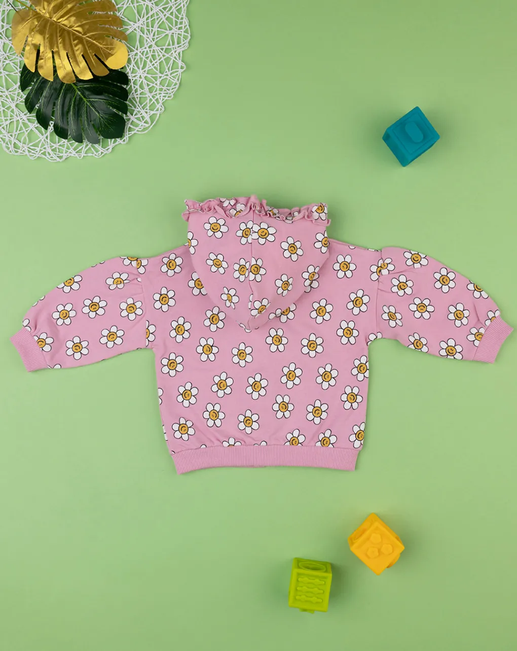 Prenatal Maglioni E Cardigan-Felpa Bimba Con Cappuccio Margherite