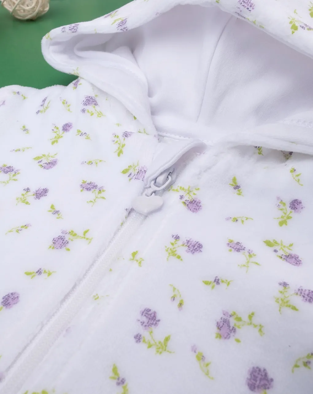 Prenatal Cardigan-Felpa Bimba "Fiorellini Lilla”