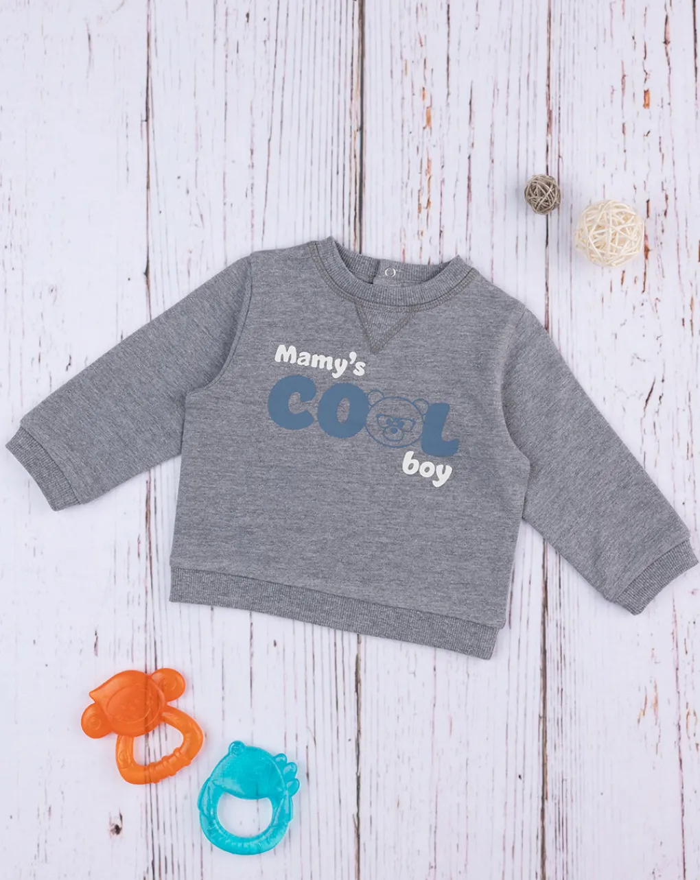 Prenatal Magliette-Felpa Bimbo Grey