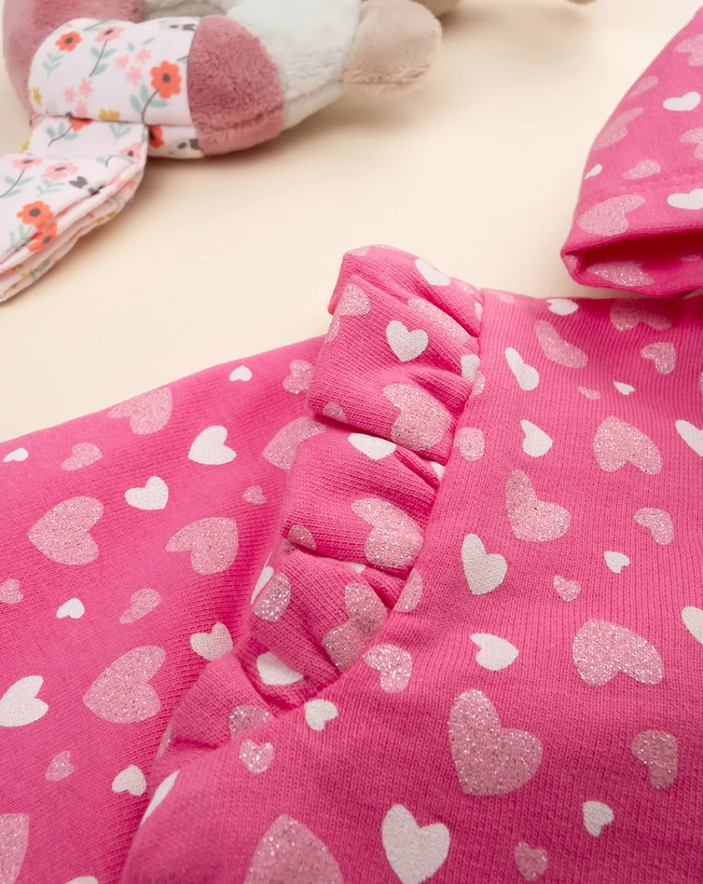 Prenatal Cardigan-Felpa Con Cappuccio Bimba "Cuori”