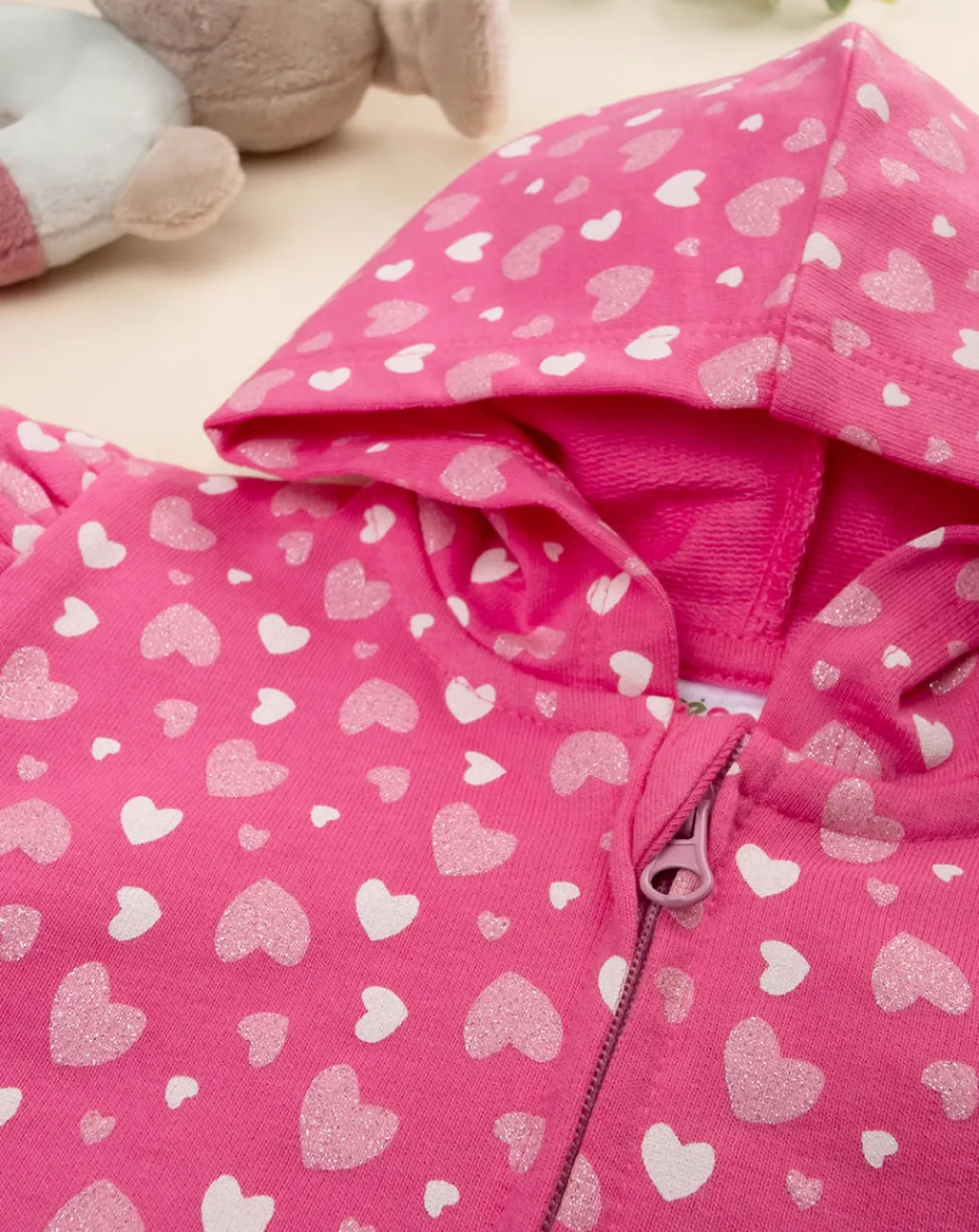 Prenatal Cardigan-Felpa Con Cappuccio Bimba "Cuori”