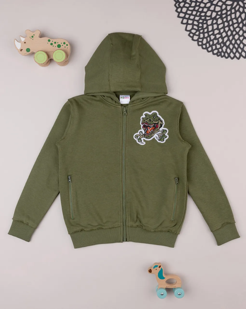Prenatal Maglioni E Cardigan-Felpa Leggera Bimbo Verde "Dinosauro”
