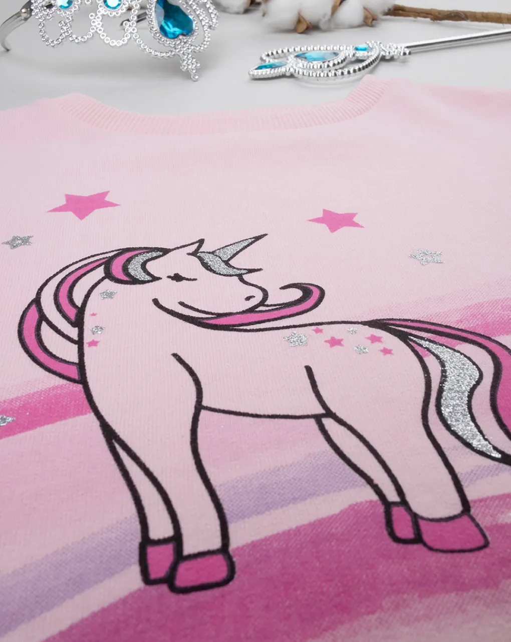 Prenatal Felpe E Maglioni-Felpa Rosa Bambina Stampa Unicorno