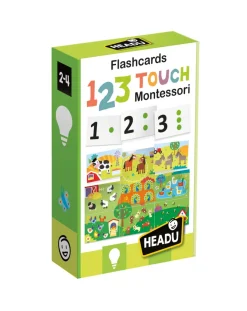 Headu Giochi Didattici-Flashcards 123 Touch Montessori. Tocca E Impara 2/4 Anni -