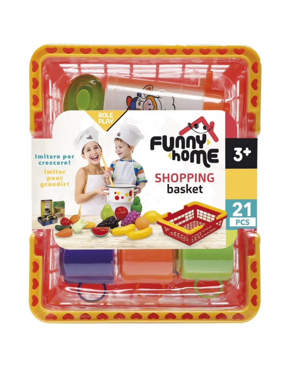 FunnyHome Giochi Di Imitazione-Funny Home - Cestino Con Accessori