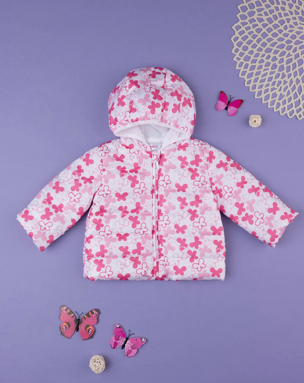 Prenatal Giubbini E Piumini-Giacca Leggera Bimba "Fiori Rosa”