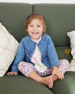 Prenatal Giubbini E Piumini-Giubbino Bimba Denim Con Ricamo