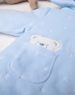 Prenatal Giubbotti E Piumini-Giubbino Ciniglia Bimbo Azzurro Organic-Cotton