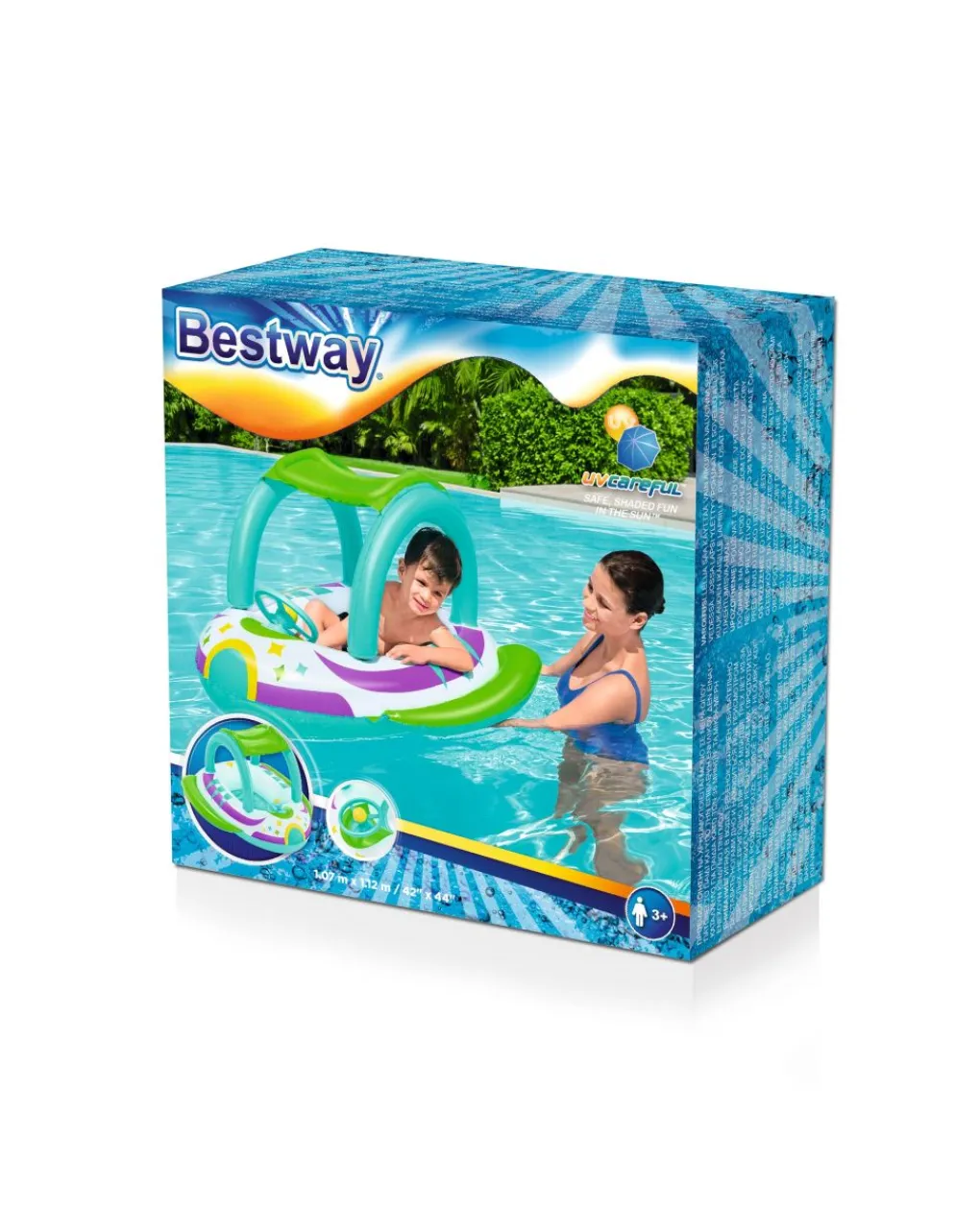 Bestway Secchielli E Giochi Mare-Gonfiabile Navicella Space Con Copertura 107X112 Cm -