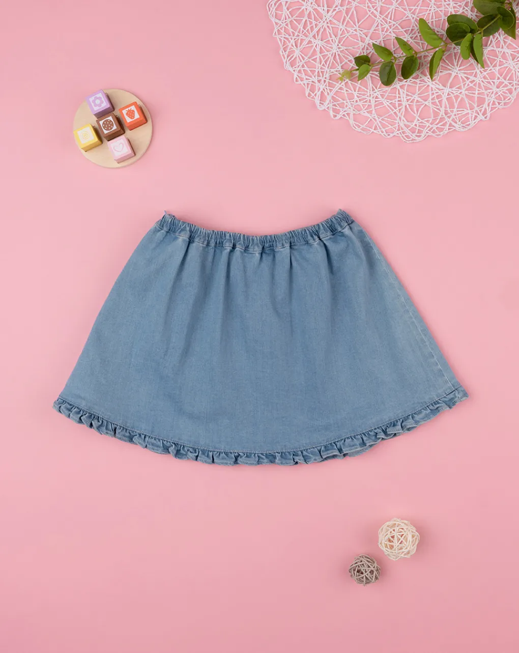 Prenatal Leggings E Gonne-Gonna Bambina Demin Soft Blue