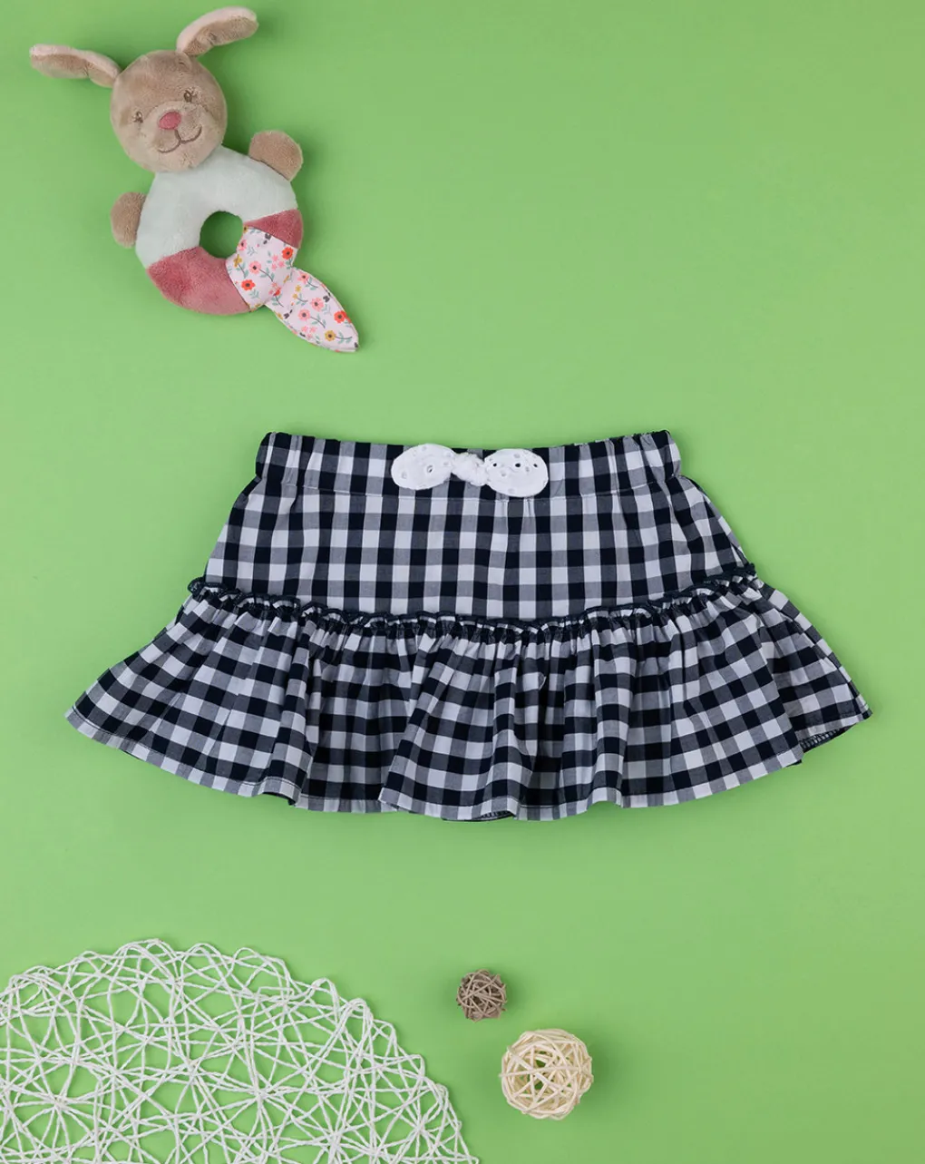 Prenatal Leggings E Gonne-Gonna Bimba Vichy Bianco/Nero