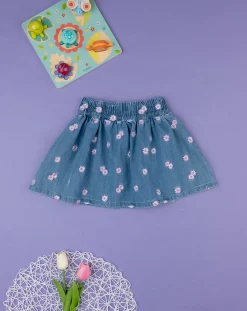 Prenatal Leggings E Gonne-Gonna Denim Bimba "Margherite”