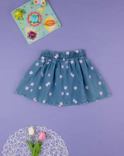 Prenatal Leggings E Gonne-Gonna Denim Bimba "Margherite”
