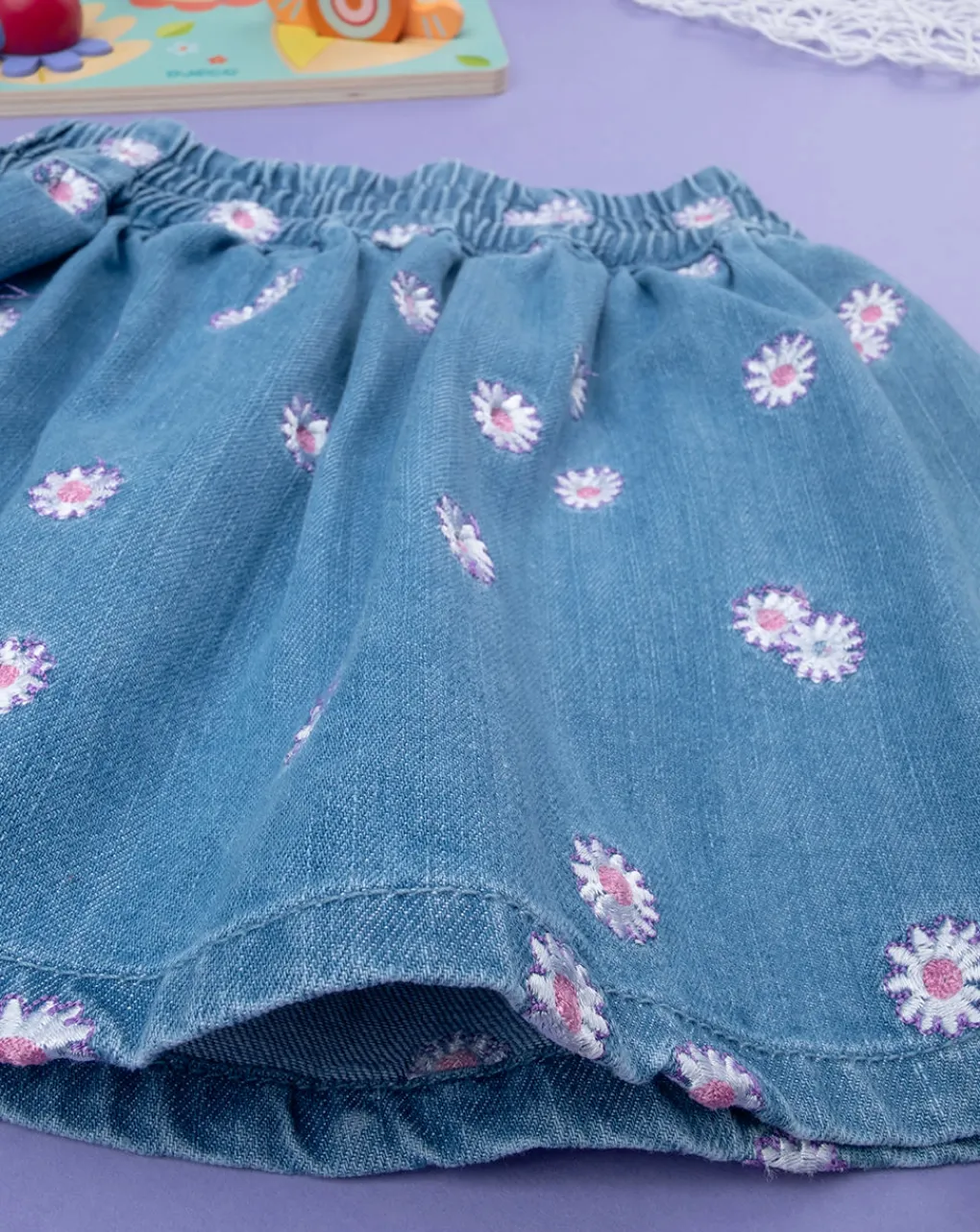 Prenatal Leggings E Gonne-Gonna Denim Bimba "Margherite”
