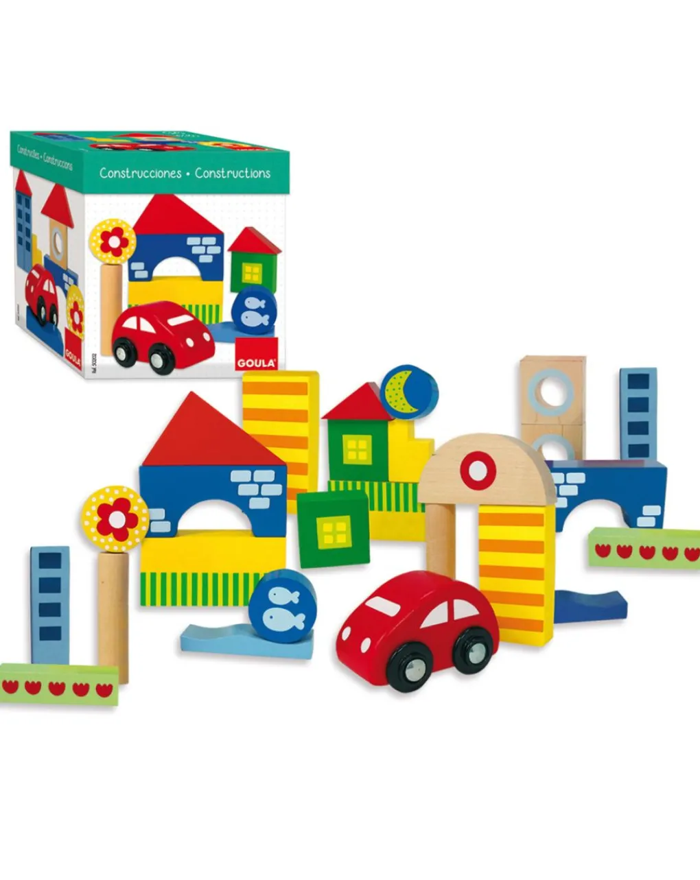 Goula Costruzioni Giocattolo-- Scatola Costruzioni 25 Pz. + Macchina