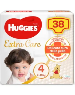 Huggies Taglia 4-Pannolini Extra Care Grande Tg. 4 (7-18 Kg) - 38 Pezzi