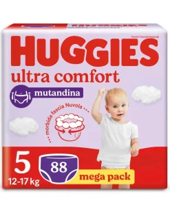 Huggies Taglia 5-Pannolini Ultra Comfort Mutandina Megapack Tg.5 (12-17 Kg)88 Pannolini