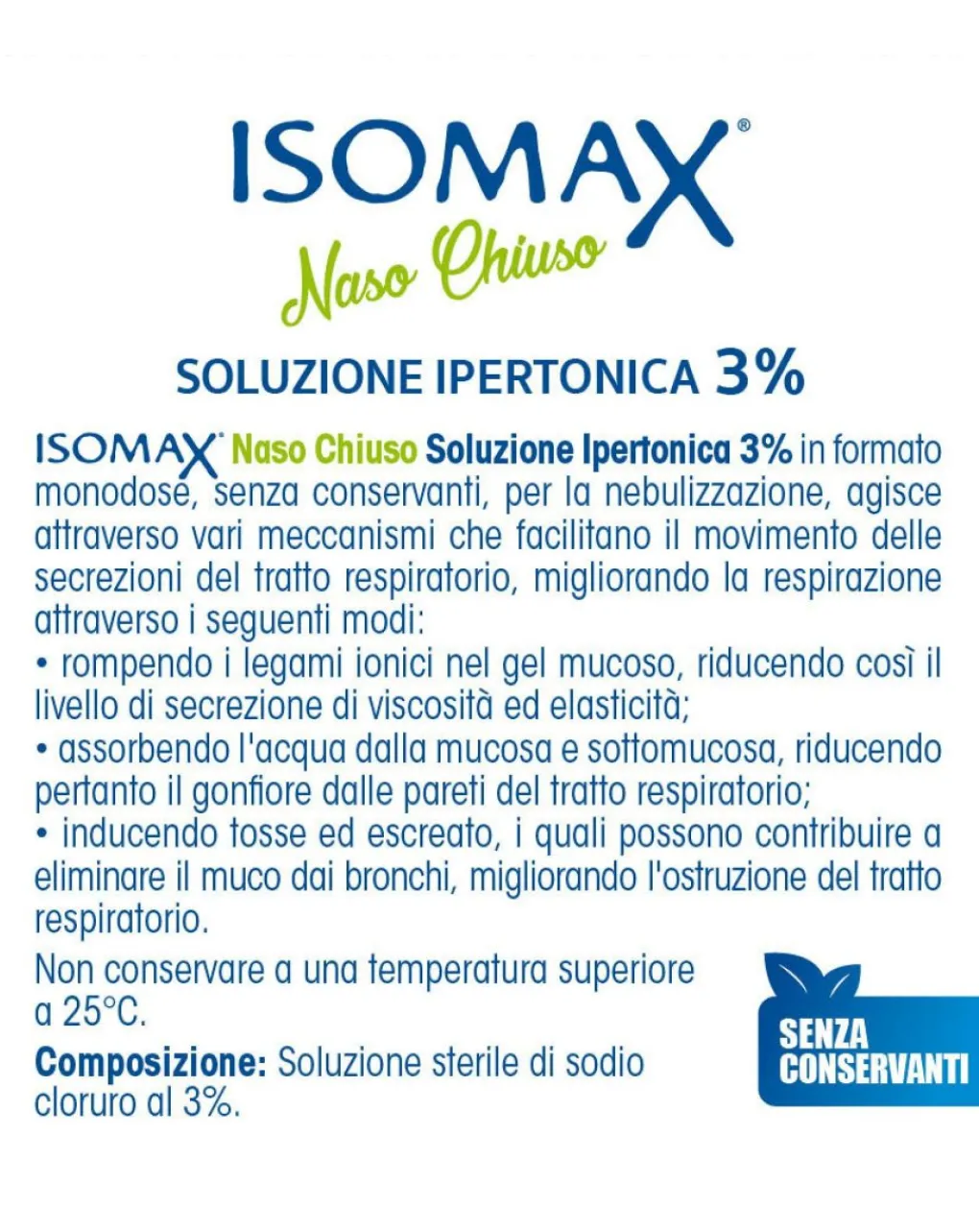 Isomax Cura Naso Occhi E Orecchie-Flaconcini Ipertonici 20 Fl X 0.5Ml