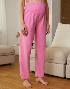 Prenatal Pantaloni Gonne E Leggings-Jogger Premaman In Felpa Rosa