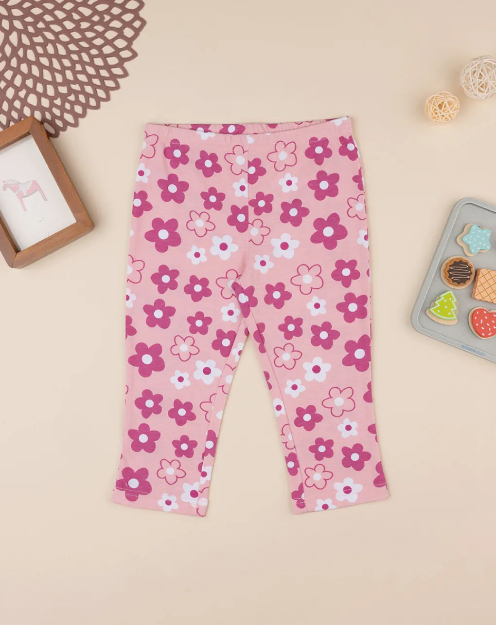 Prenatal Leggings E Gonne-Legging Bimba Rosa "Fiori”