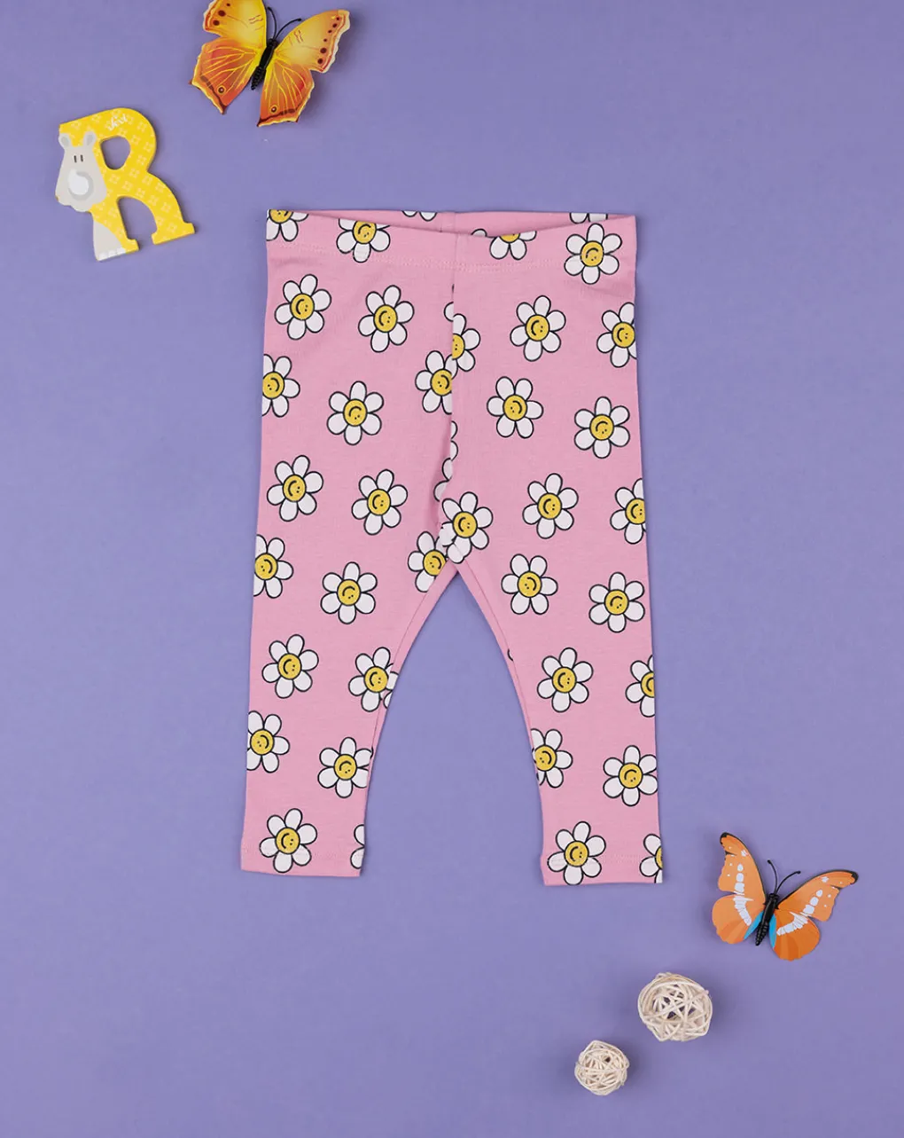 Prenatal Leggings E Gonne-Legging Jersey Bimba "Margherite” Rosa