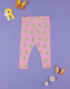 Prenatal Leggings E Gonne-Legging Jersey Bimba "Margherite” Rosa