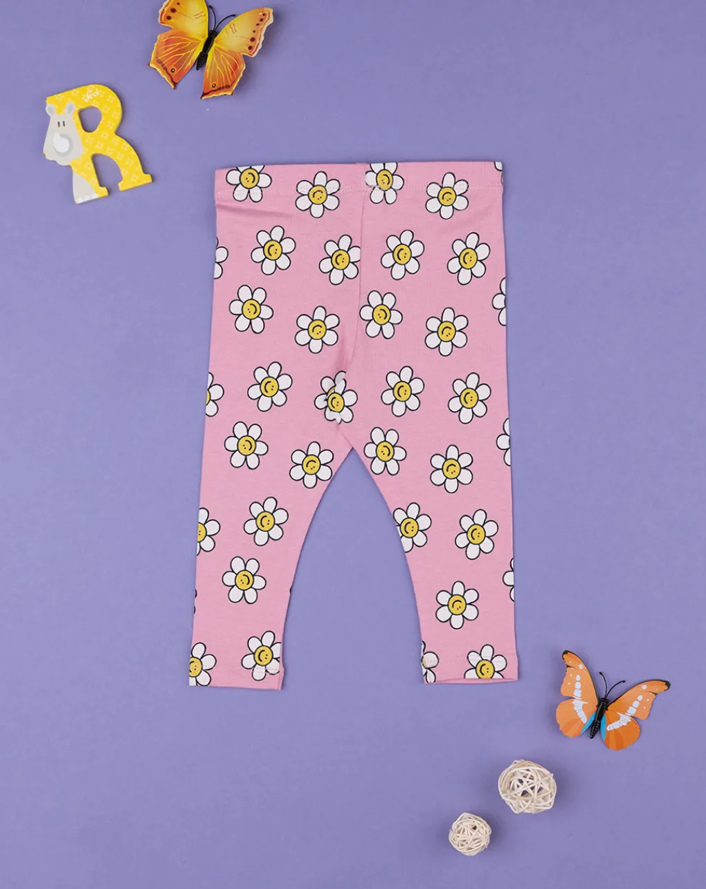 Prenatal Leggings E Gonne-Legging Jersey Bimba "Margherite” Rosa