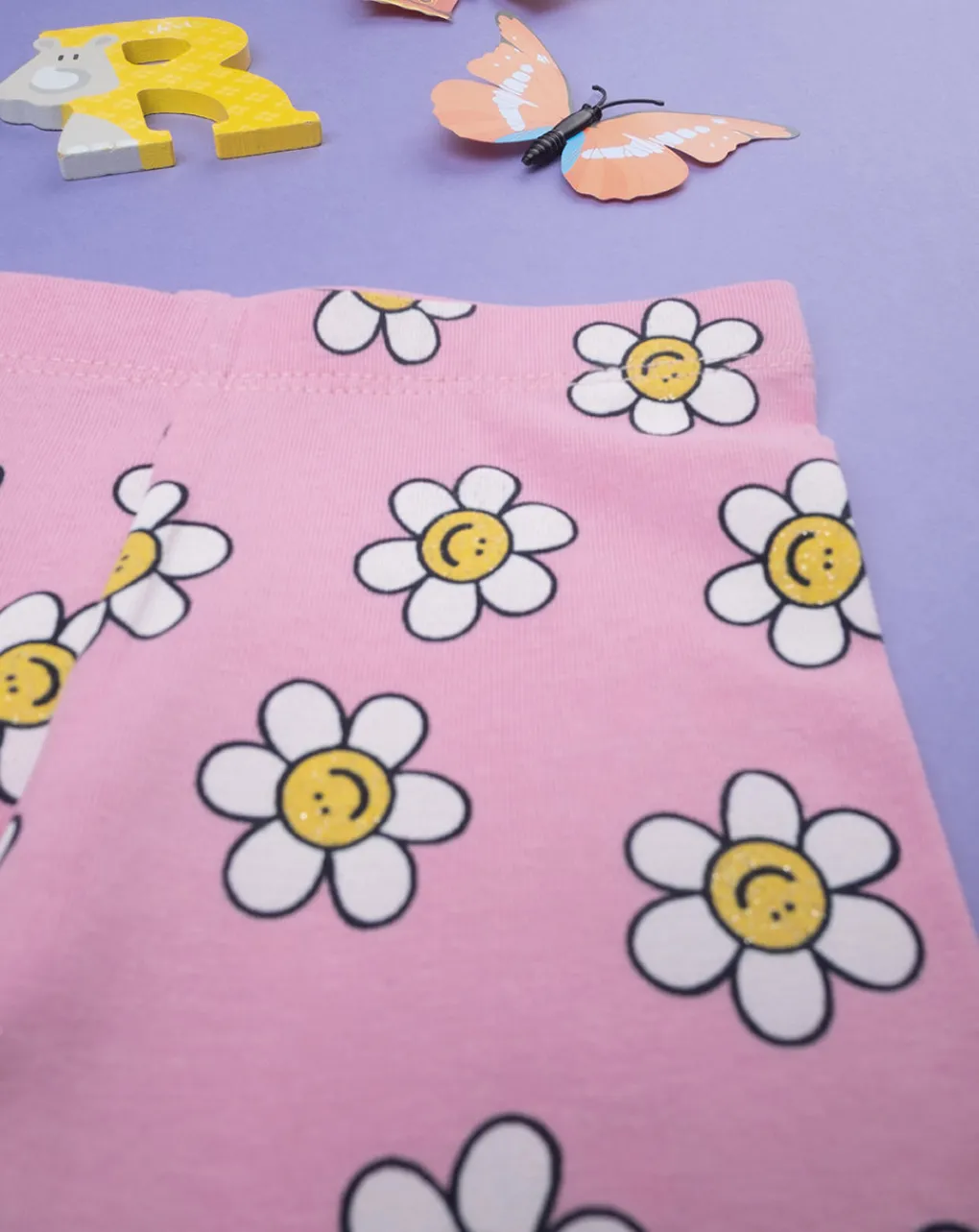 Prenatal Leggings E Gonne-Legging Jersey Bimba "Margherite” Rosa