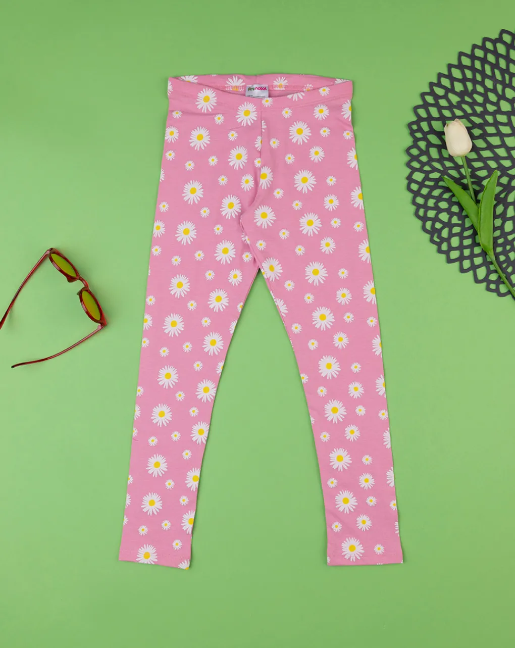 Prenatal Leggings E Gonne-Legging Jersey Bimba Rosa "Margherite”