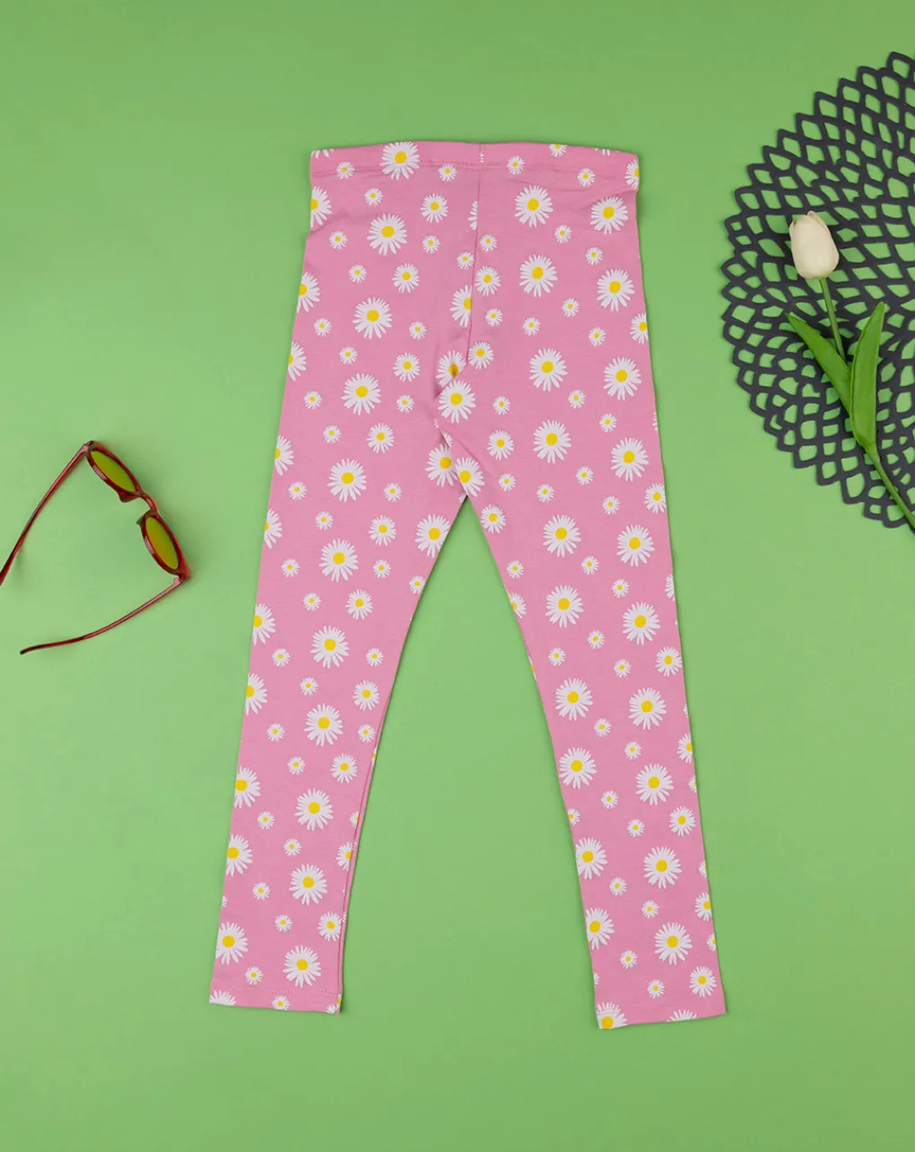 Prenatal Leggings E Gonne-Legging Jersey Bimba Rosa "Margherite”
