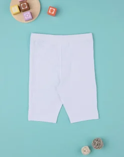 Prenatal Leggings E Gonne-Leggings Bianchi Bimba Con Spacchetti