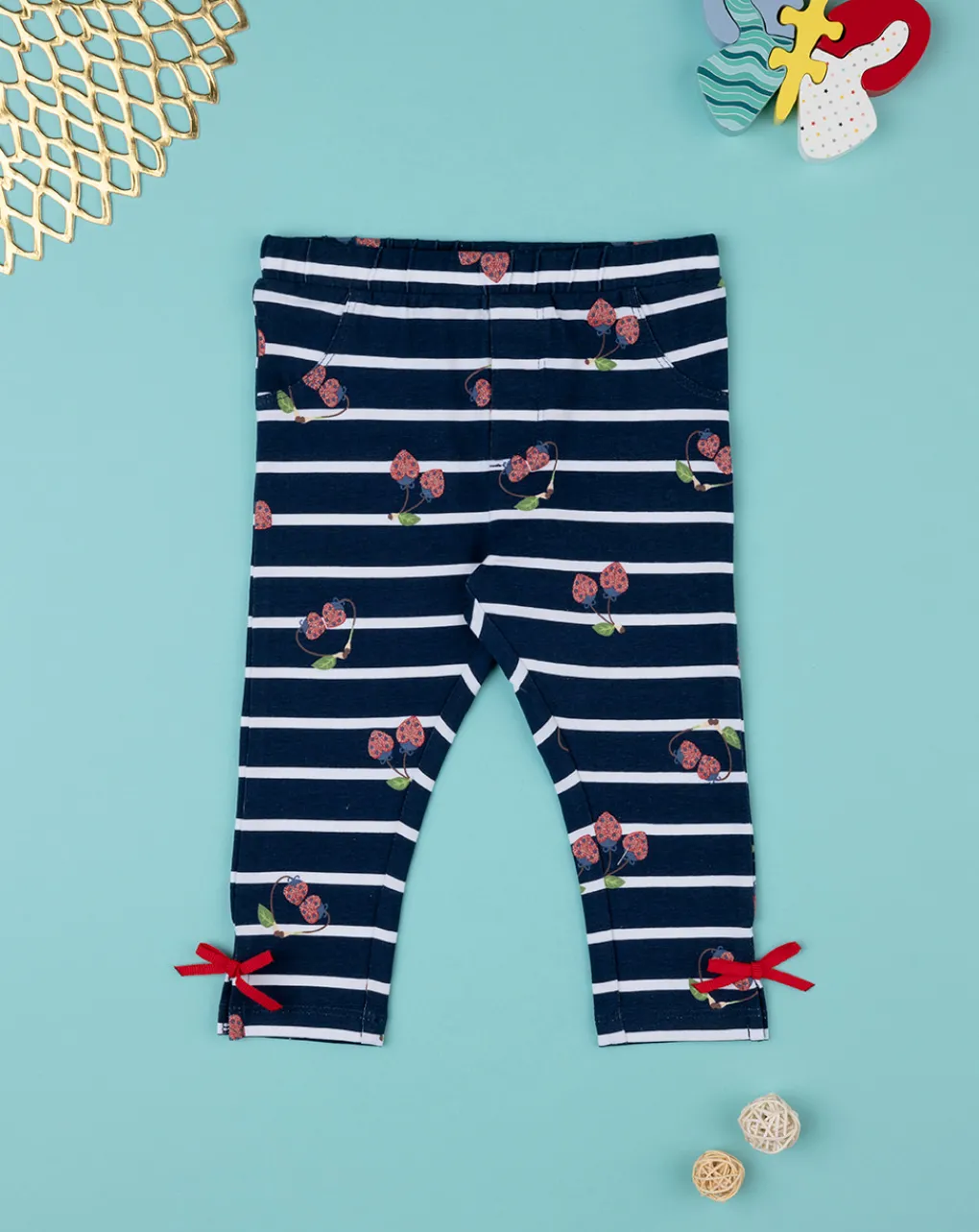 Prenatal Leggings E Gonne-Leggings Bimba Rigati Con Allover