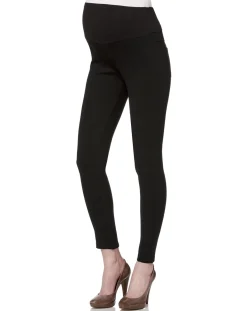 Prenatal Pantaloni Gonne E Leggings-Leggings Nero In Punto Milano Con Nervatura Centrale