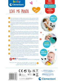 Baby Clementoni Giochi Primi Mesi-Love Me Panda Peluche Per Neonati -
