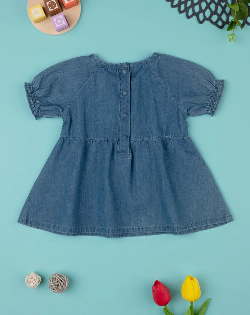 Prenatal Magliette Camicie E Body-Maglia Bambina Mezze Maniche Chambray