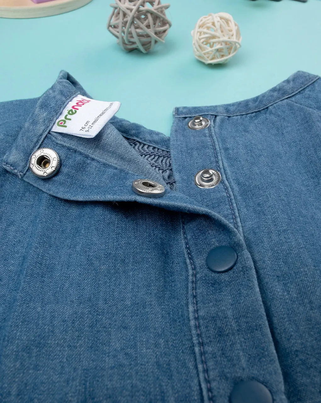 Prenatal Magliette Camicie E Body-Maglia Bambina Mezze Maniche Chambray
