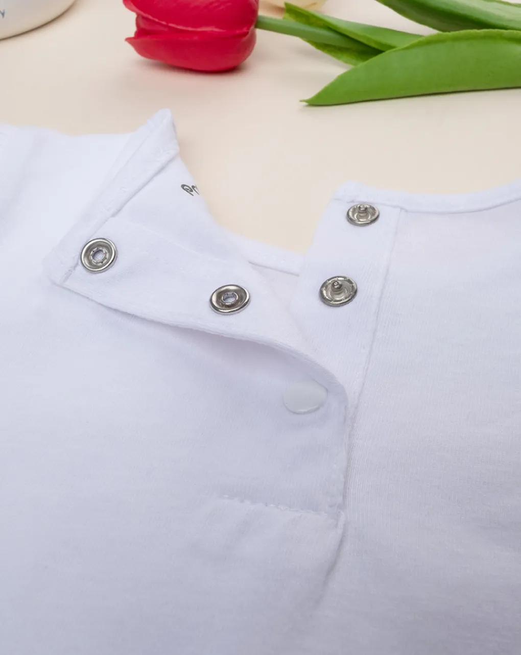 Prenatal Magliette Camicie E Body-Maglia Elegante Bambina Maniche Cortebianca