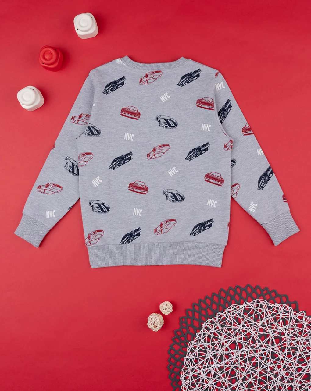 Prenatal Maglioni E Cardigan-Maglia In Felpa Garzata Bimbo Grigia "Auto”