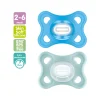 Mam Succhietti-2 Pz Succhietti Comfort 2-6M Silicone Azzurro/Verde