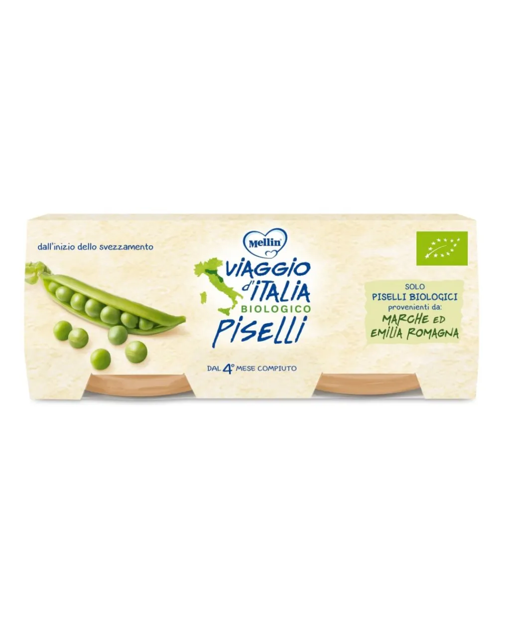 Plasmon Omogeneizzati Verdura E Formaggio-Mellin Viaggio D’Italia - Omogeneizzato Bio Piselli 2X80G