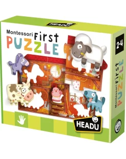 Headu Puzzle Per Bambini-Montessori First Puzzle The Farm. Un Gioco Per La Coordinazione Sensoriale 2/4 Anni -