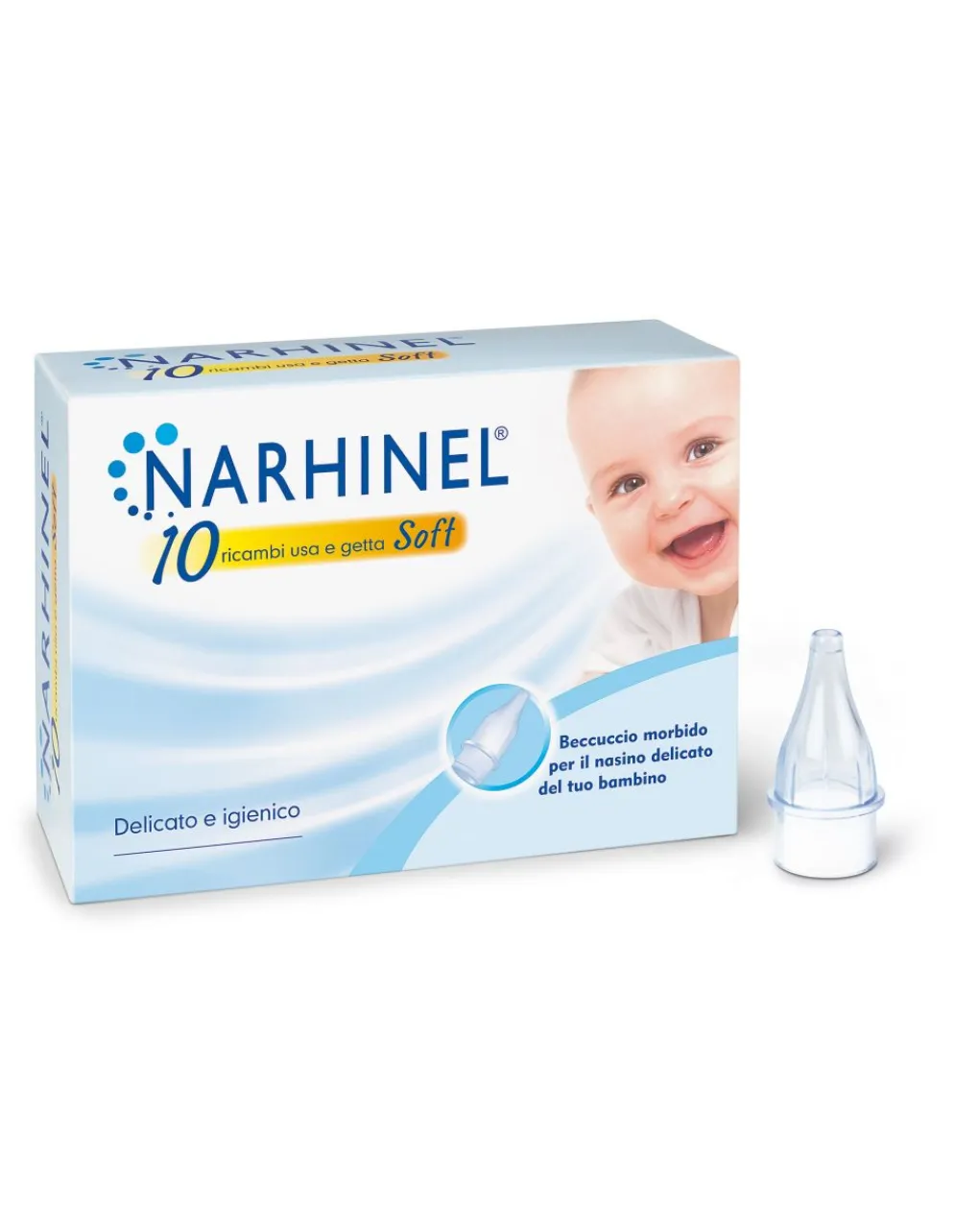 Narhinel Cura Naso Occhi E Orecchie-- 10 Ricambi Per Aspiratore Nasale Soft