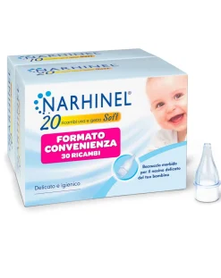 Narhinel Cura Naso Occhi E Orecchie-- Ricambi Per Aspiratore Nasale Soft - 20+10 Pezzi