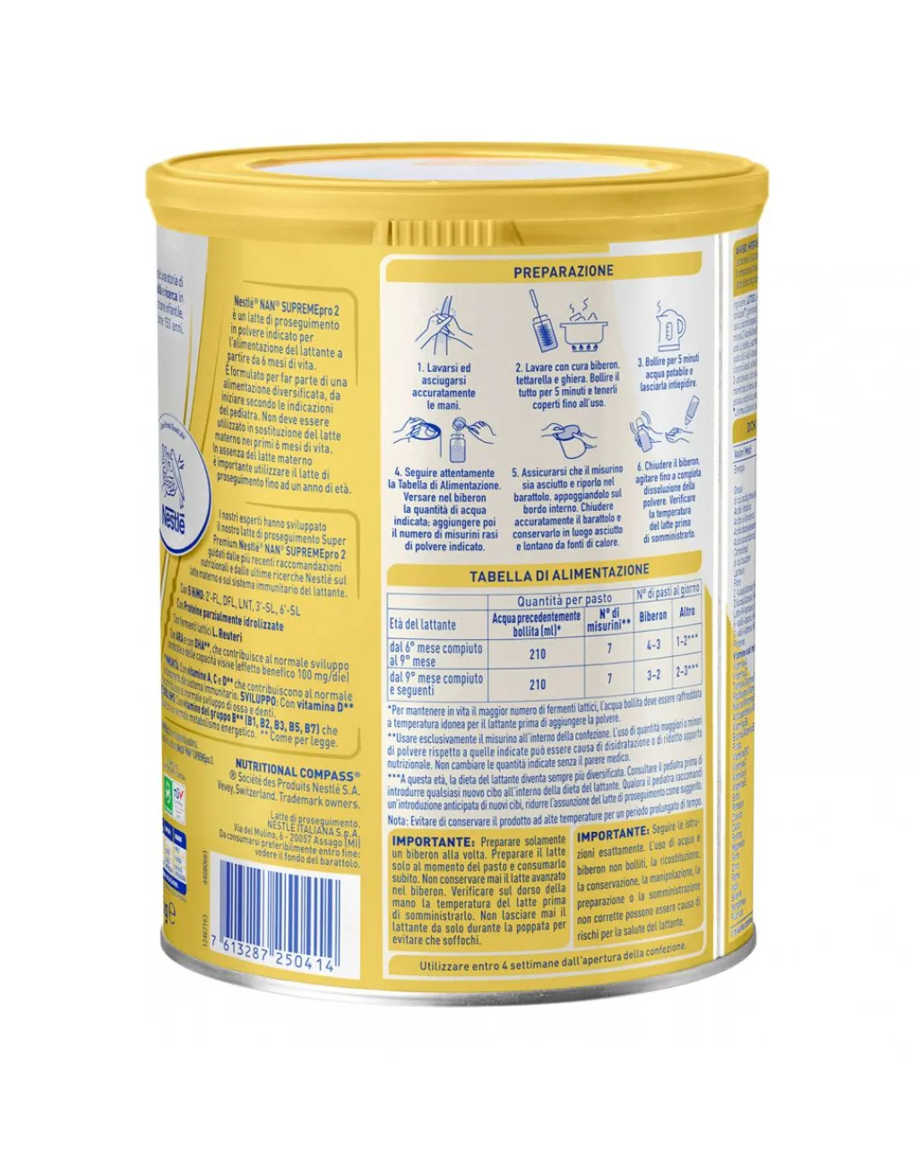 Nestle Latte Proseguimento 2-Nan Supreme Pro 2Da 6 Mesi. Latte Di Proseguimento In Polverelatta Da 800G