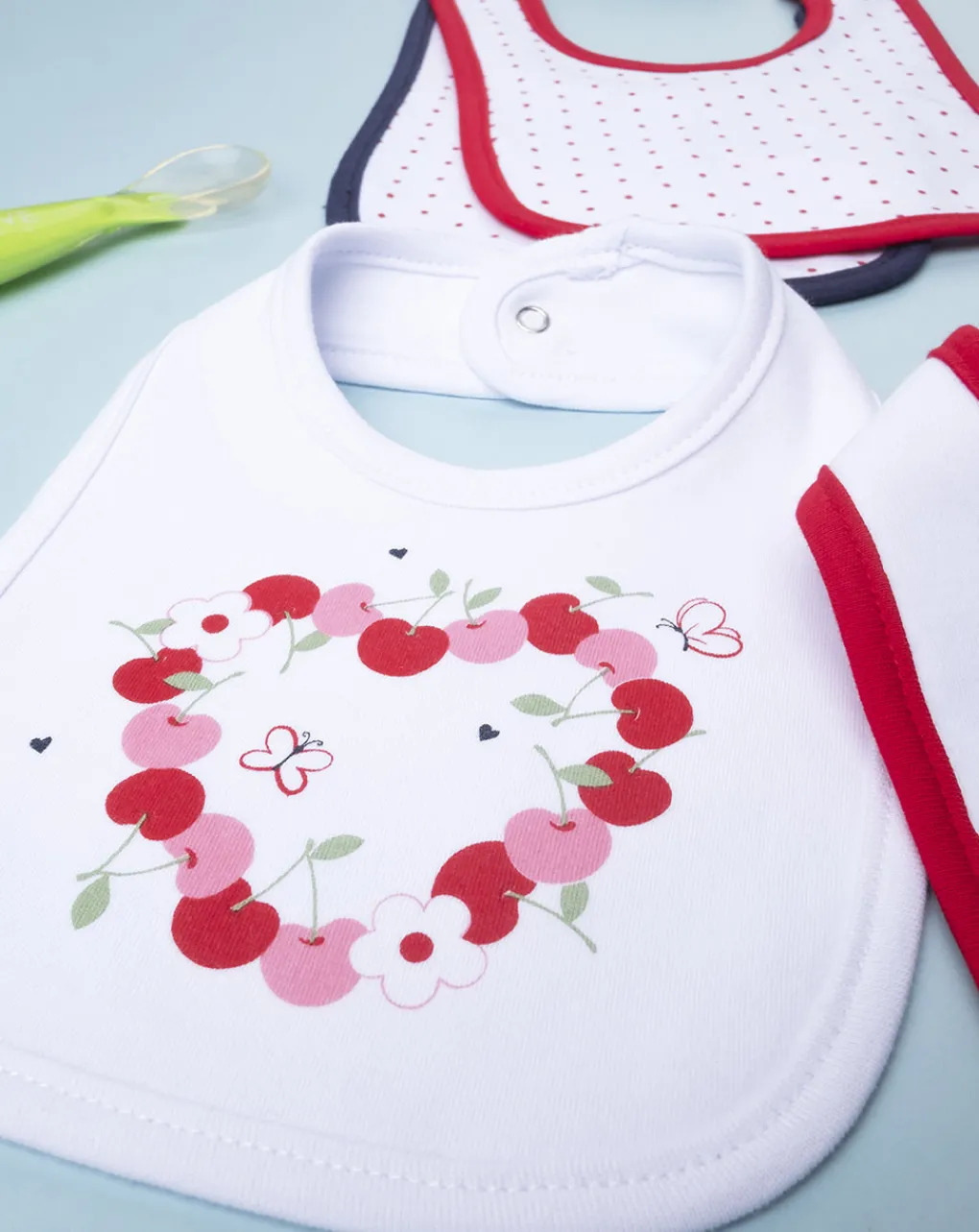 Prenatal Bavaglini-Pack 5 Bavaglini Girl "Cherries”